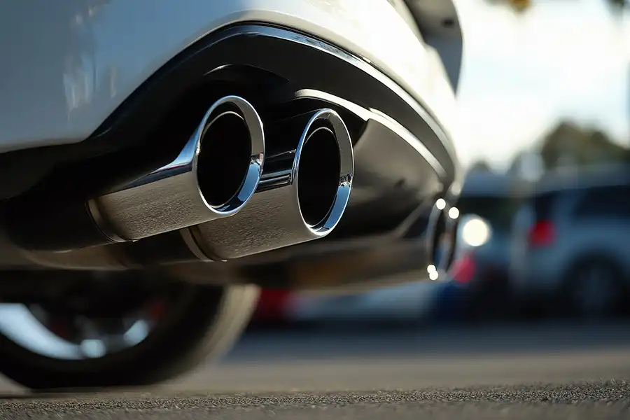 Creekmur Car Care—A custom exhaust system with dual mufflers on a car in Decatur, IL.